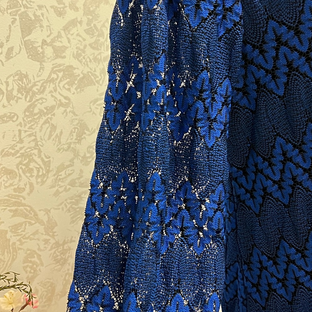 Free People Blue Lace Simone Long Sleeve Mini Dress - Picture 8 of 10